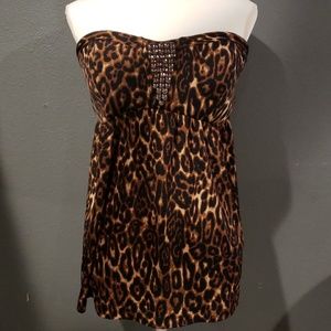 Torrid sz 2x plus strapless cheetahleopard bustier